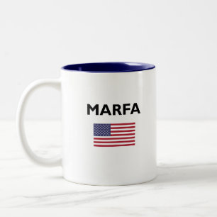 Marfa Texas USA Flag Light Color Zweifarbige Tasse