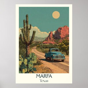 Marfa Texas Wüstenblick Kunst Poster