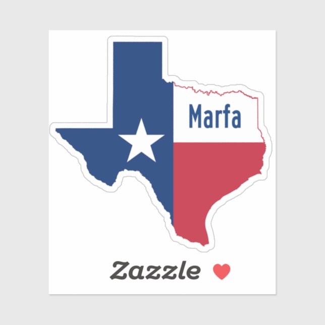 Marfa TX Flag Aufkleber (Blatt)