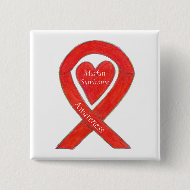 Marfan Syndrome Awareness Heart Ribbon Custom Butt Button (Vorderseite)