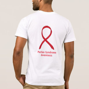 Marfan Syndrome Awareness Red Ribbon Custom Shirts