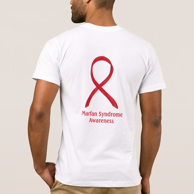 Marfan Syndrome Awareness Red Ribbon Custom Shirts (Rückseite)