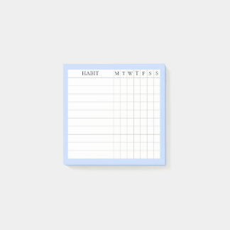 Margaret Collection Habit Tracker in Blue Post-it Klebezettel