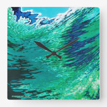 Margaret Juul Artwork Ocean Wave Modern Clock