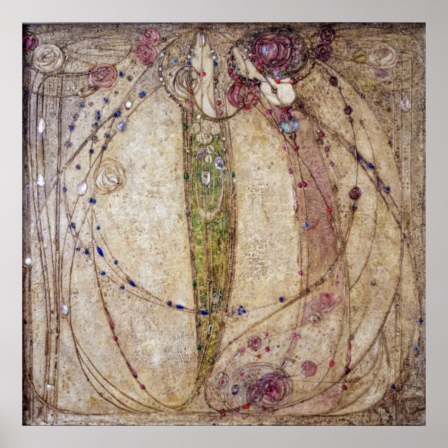 Margaret MacDonald Die Rote Rose und die Weiße Ros Poster (Vorne)