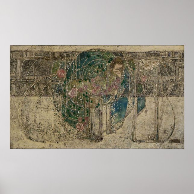 Margaret Macdonald, die schlafende Prinzessin Glas Poster (Vorne)