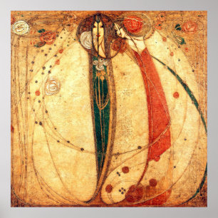 Margaret Macdonald White Rose Rote Rose Poster