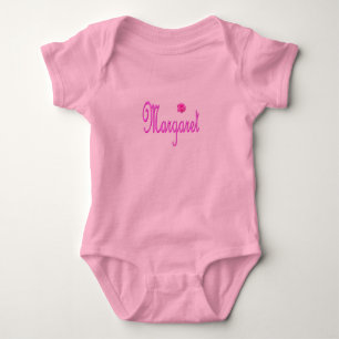 "Margaret" Name Rosa, Baby Strampler