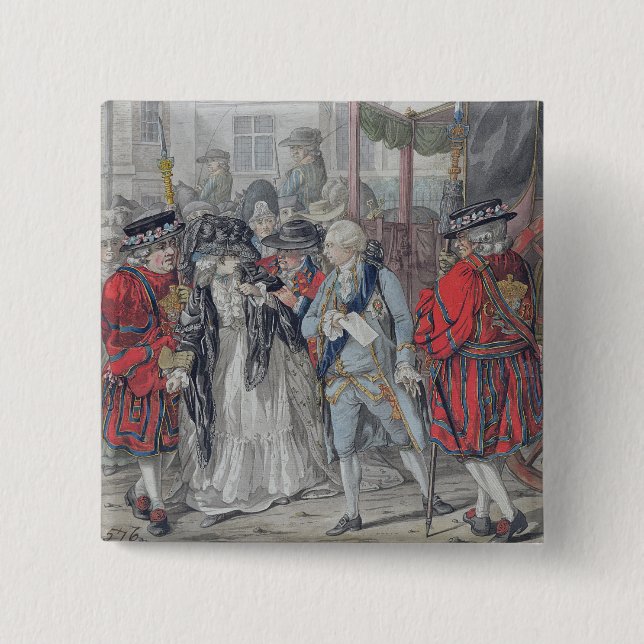 Margaret Nicholson, der versucht, sein M zu Button (Vorderseite)