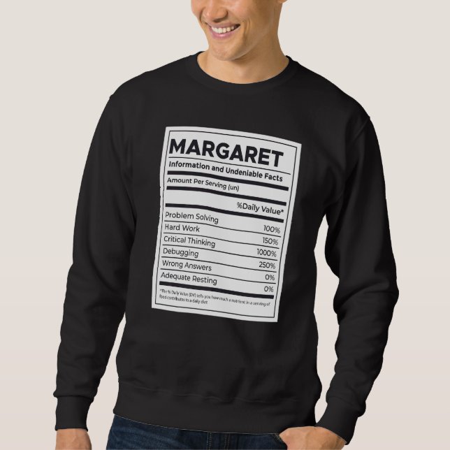 Margaret Nutrition Information Problem lösen Sweatshirt (Vorderseite)