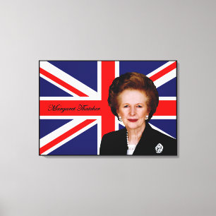 Margaret Thatcher - Britische Flagge Leinwanddruck