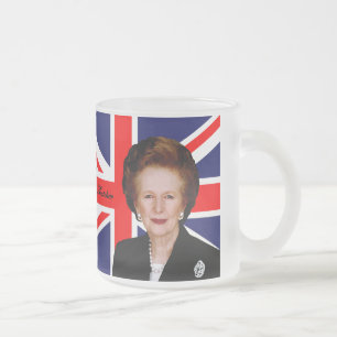 Margaret Thatcher - britische Flagge Mattglastasse