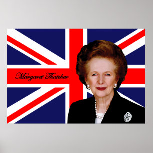 Margaret Thatcher - Britische Flagge Poster
