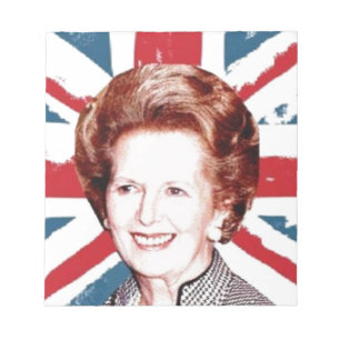 MARGARET THATCHER UNION JACK NOTIZBLOCK
