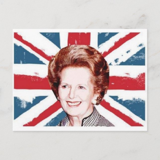 MARGARET THATCHER UNION JACK POSTKARTE (Vorderseite)