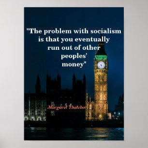 Margaret Thatcher zitiert den Sozialismus Poster