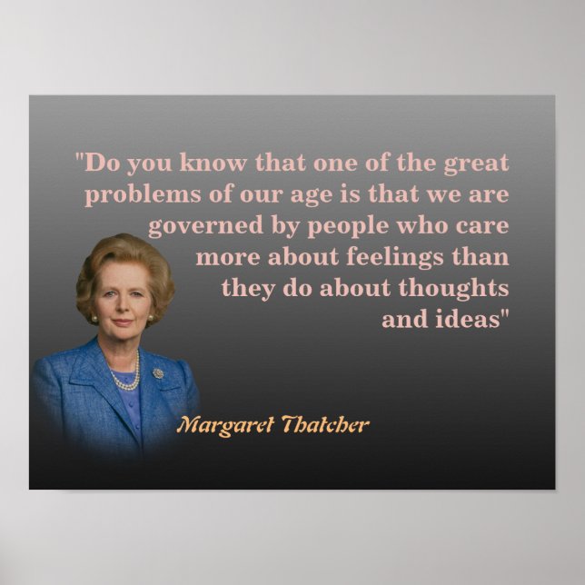 Margaret Thatcher zitiert Gedanken und Ideen Poster (Vorne)