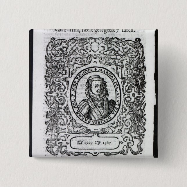 Margaret von Parma, Gouverneur der Niederlande Button (Vorderseite)
