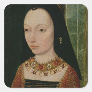 Margaret von York-Herzogin von Burgunder, c.1477 Quadratischer Aufkleber
