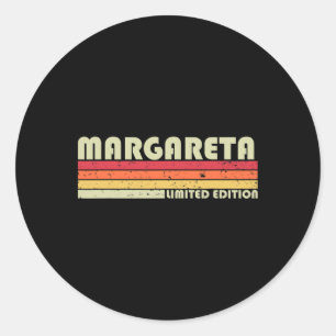 Margareta Name Personalisiert Retro Vintage 80er 9 Runder Aufkleber