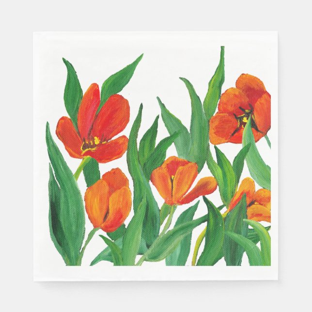 Margarets rote Tulips Serviette (Vorderseite)