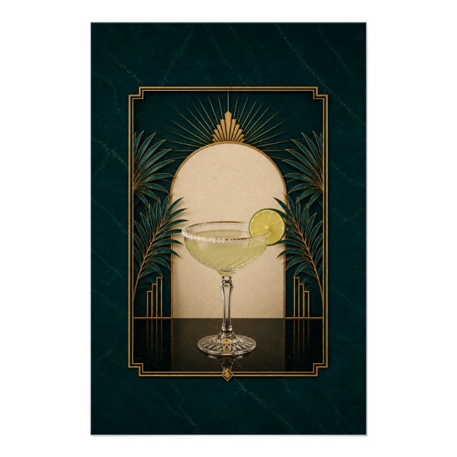 Margarita Art Deco Poster | Bar Kunst (Vorderseite)