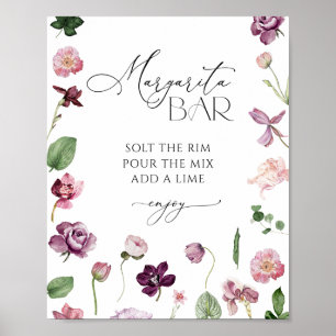 Margarita-Bar-Blumen-Hochzeitsdusche-Poster Poster
