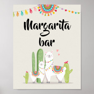 Margarita Bar Fiesta Llama Baby Showroom Tafelschi Poster