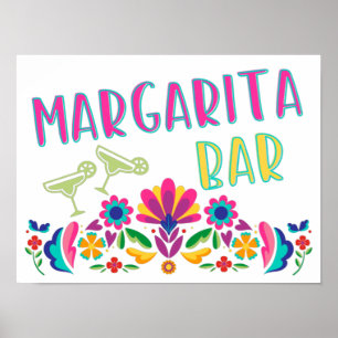 Margarita-Bar-Fiesta-Party Bunte Mexikanische Poster