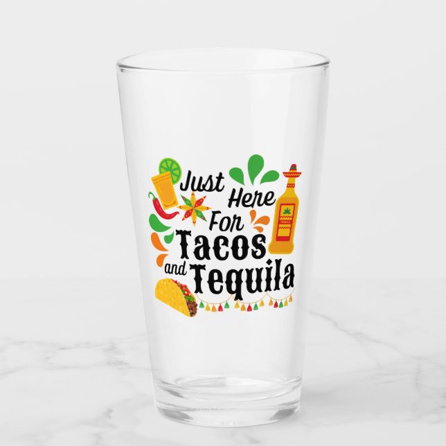 Margarita Bar Glass Just here for Tacos & Tequila Glas (Vorderseite)