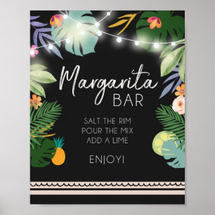 Margarita Bar Luau Tropical Geburtstagsdusche Zeic Poster