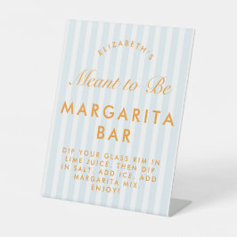 Margarita Bar Retro Orange & Blue Bachelorette Sockelschild