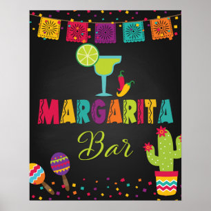 Margarita-Bar-Schild - Schwarzer Hintergrund Poster