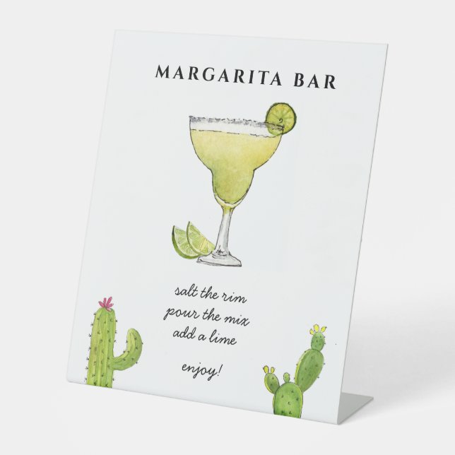 Margarita Bar sign für Hochzeiten und Veranstaltun Sockelschild (Vorderseite)