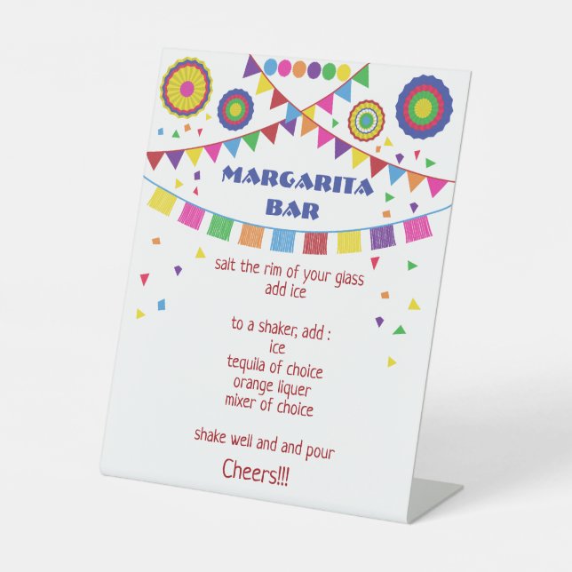 Margarita Bar Tabletop Sign - Fiesta Drink Station Sockelschild (Vorderseite)