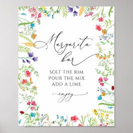 Margarita Bar Wildblume Brautparty Poster