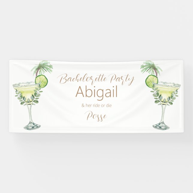Margarita Beach Ride oder Die Posse Bachelorette Banner (Horizontal)