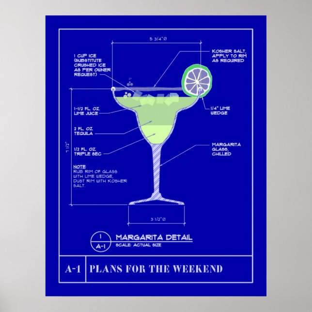 Margarita Blue Print Poster (Vorne)