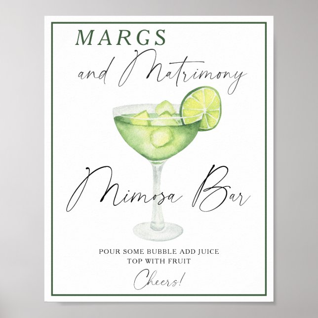 Margarita Brautparty Mimioza Bar Poster (Vorne)