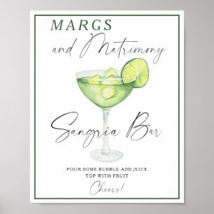 Margarita Brautparty sangria Bar Poster