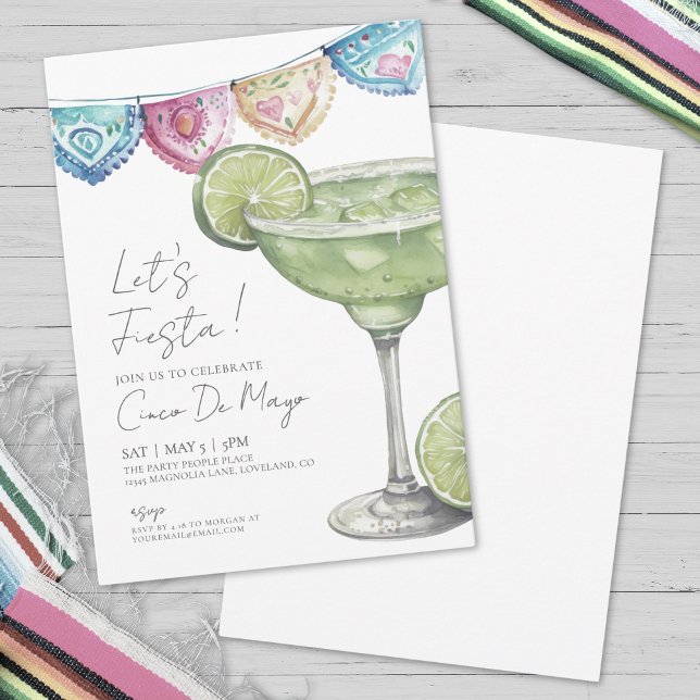 Margarita Cinco De Mayo Party Einladung (Watercolor Margarita Cinco De Mayo Party Invitation)
