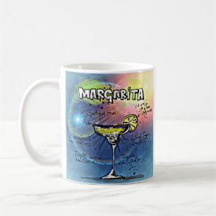 Margarita Cocktail #9 Set von 12 Drink Rezept Kaffeetasse