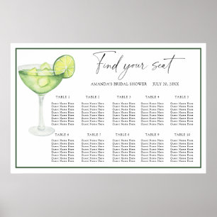 Margarita-Cocktail-Hochzeit Sitzordnung Poster