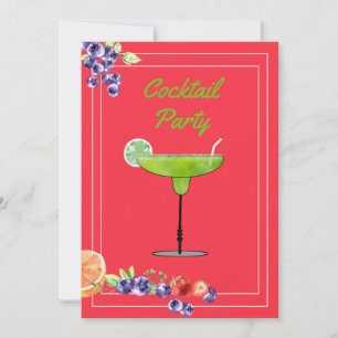 Margarita-Cocktail mit Früchten Happy Hour Einladung
