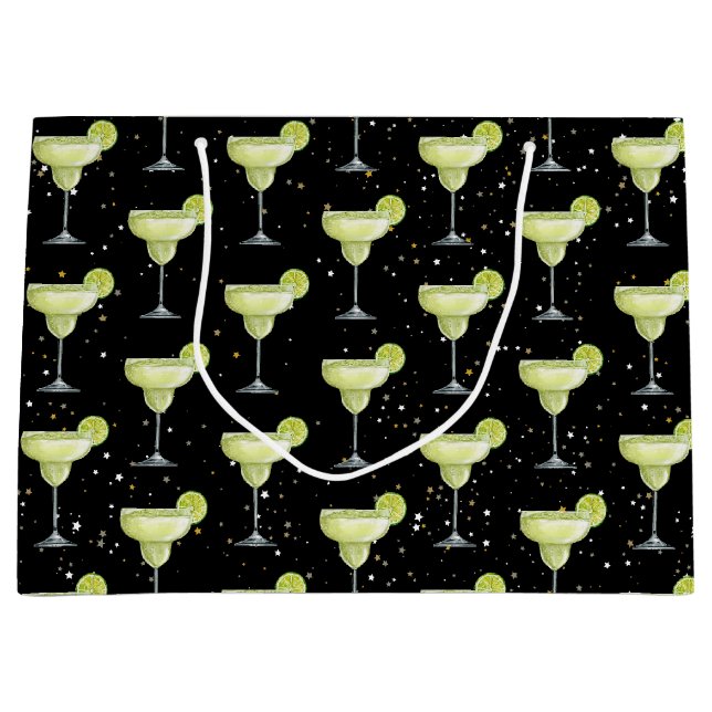 Margarita Cocktail Pattern Große Geschenktüte (Vorderseite)