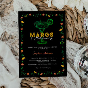 Margarita Coctail Margs & Matrimony Bridal Dusche Einladung