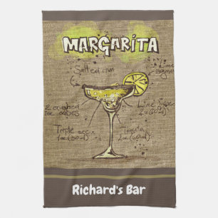 Margarita Custom Bar Burlap Personalisiert Geschirrtuch