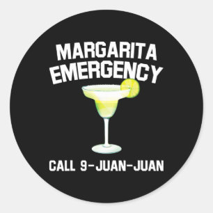 Margarita Emergency Mexican Fiesta Funny Cinco De Runder Aufkleber