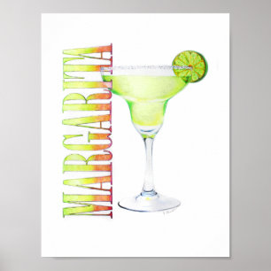 Margarita färbte das Bleistift-Zeichnen Poster