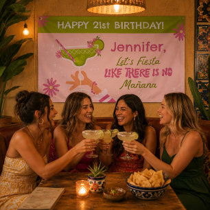 Margarita Fiesta Adult Birthday Party Banner